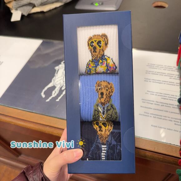 NEW Polo Ralph Lauren Men's Polo Bear 3-Sock Gift Set Holidy gift - Picture 1 of 5